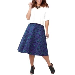 Lane Bryant Bright Floral Cotton Skirt Size 16